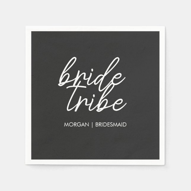 Bride Tribe | Modern Bridesmaid Bachelorette Napkins (Front)