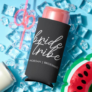 Bride Tribe   Modern Bridesmaid Bachelorette Seltzer Can Cooler