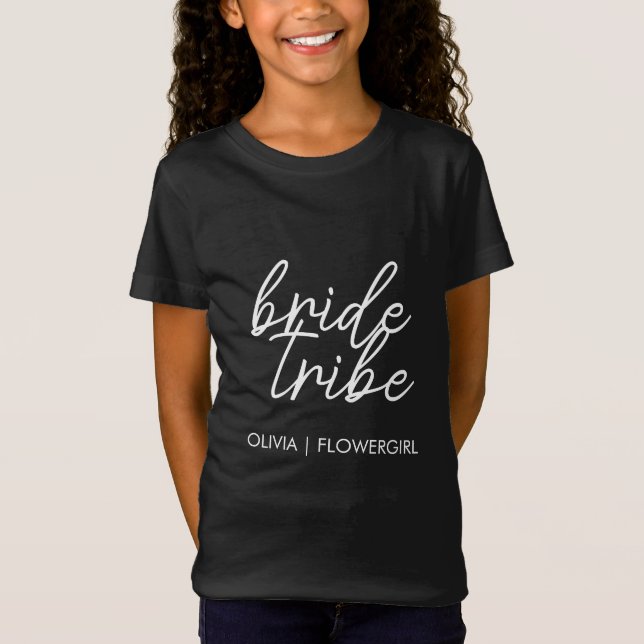 Bride Tribe | Modern Flower Girl T-Shirt (Front)