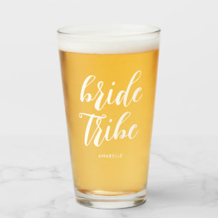Bride Tribe Modern Minimalist Bachelorette Party Glass