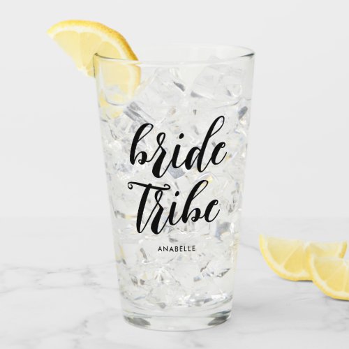 Bride Tribe Modern Minimalist Bachelorette Party Glass
