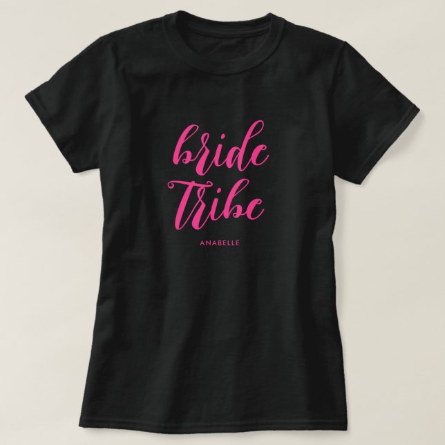 Bride Tribe Modern Minimalist Bachelorette Party T-Shirt (Design Front)