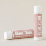 Bride Tribe | Modern Pink Bachelorette Bridesmaid Lip Balm<br><div class="desc">This cute and stylish pink and grey bride tribe design features the bridesmaid's name and role in modern minimalistic typography. The slogan, name, and title can easily be personalized with the name of any person in your bridal party. For example, bride, maid of honor, bridesmaid, flower girls, mother of the...</div>