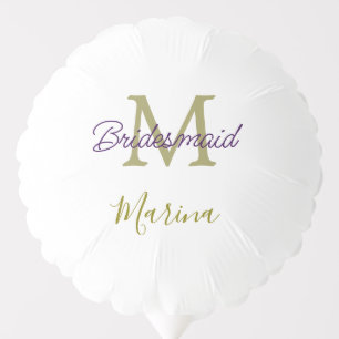 Bride tribe monogram bridal shower simple golden p balloon