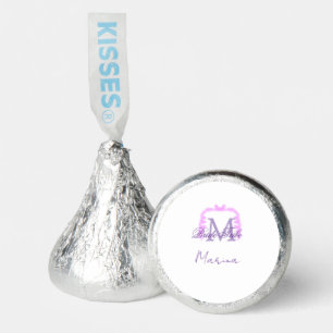 Bride tribe monogram purple ruffle pink border spa hershey®'s kisses®