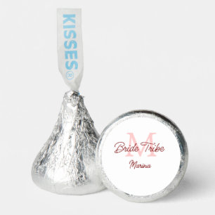 Bride tribe monogram red bridal shower simple mini hershey®'s kisses®