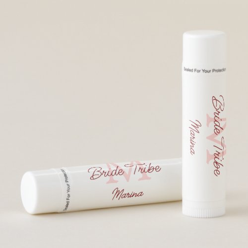 Bride tribe monogram red bridal shower simple mini