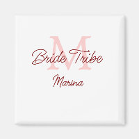 Bride tribe monogram red bridal shower simple mini