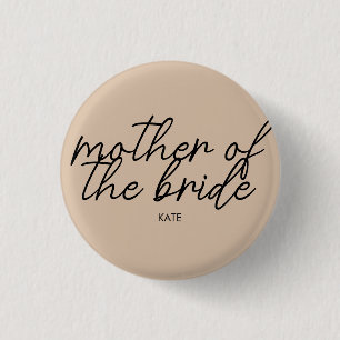 Bride Tribe   Mother of the Bride Modern Monogram Button