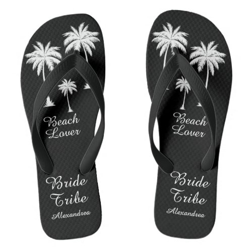 Bride Tribe Palm Tree Flip Flops