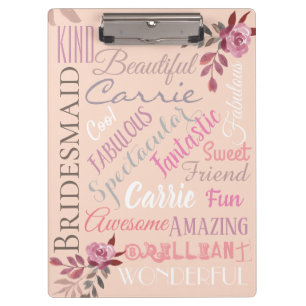 Bride Tribe Personalized Autumn Rose Gold Clipboard