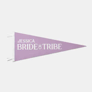 Bride Tribe Personalized Lavender Bachelorette Pennant Flag