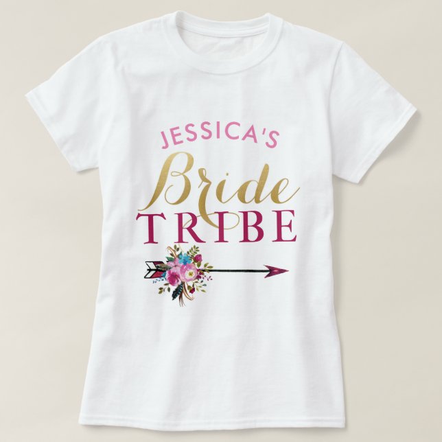 Bride Tribe Personalized Party Bridesmaids Tops (Design Front)
