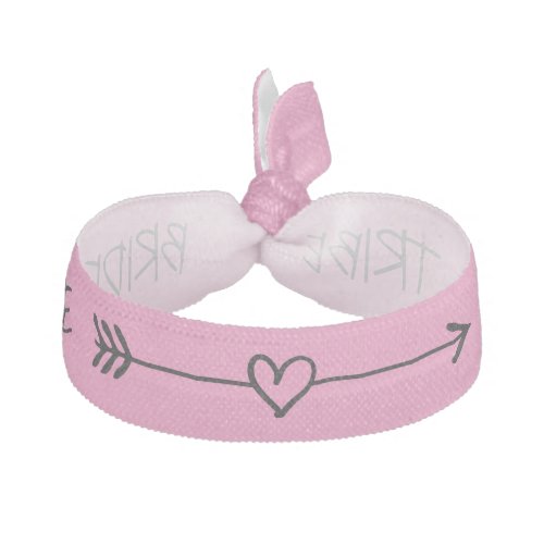 Bride Tribe pink arrow hairtie for bridesmaids