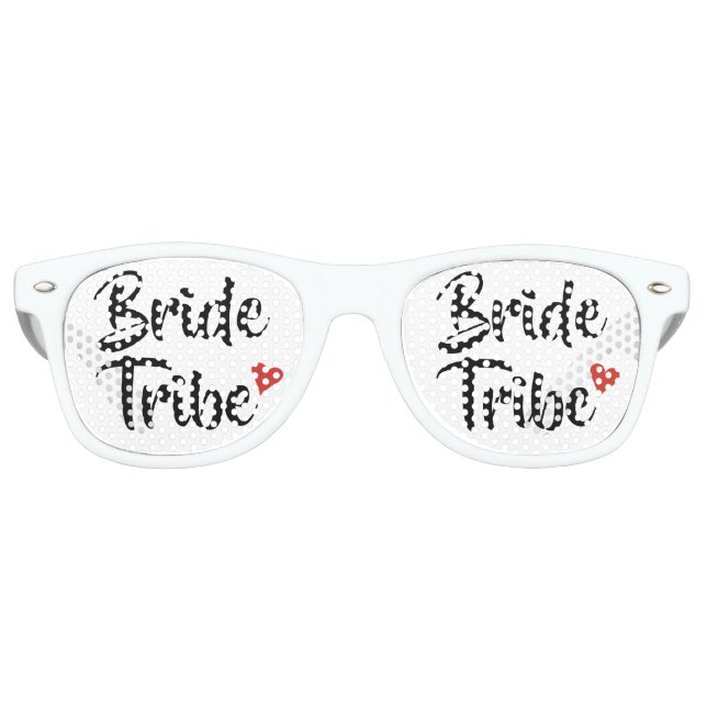 Bride Tribe Red Heart Retro Sunglasses (Front)