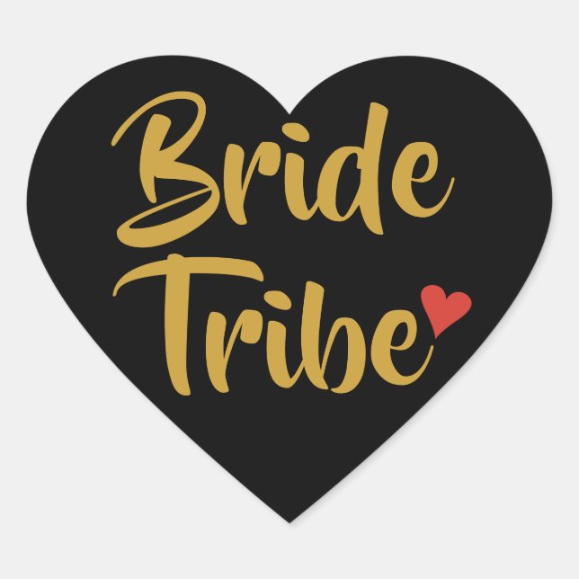 Bride Tribe Red Heart Sticker (Front)