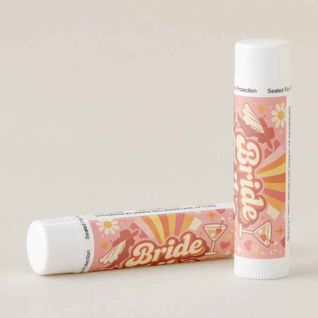 Bride Tribe Retro Bachelorette Party Groovy Lip Balm (Rotated Right)