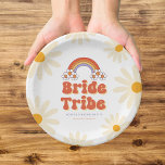 Bride Tribe Retro Groovy Daisy 70s Bachelorette Paper Plates<br><div class="desc">Have fun at bachelorette party with these cool paper plates,  featuring retro rainbow,  daisy,  font & custom text of your choice. Easily add your own details by clicking on the "personalize" this template option.</div>