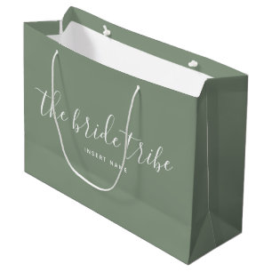 Bride Tribe Sage Green Wedding Bridesmaid Large Gift Bag