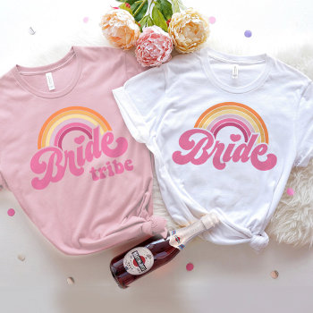 Bride Tribe T-shirt Bachelorette Retro Bride Tee by splendidsummer at Zazzle