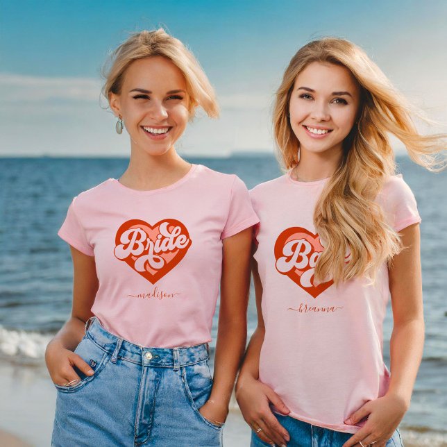 Bride Tribe T-Shirt Bachelorette Retro Bride Tee (Creator Uploaded)