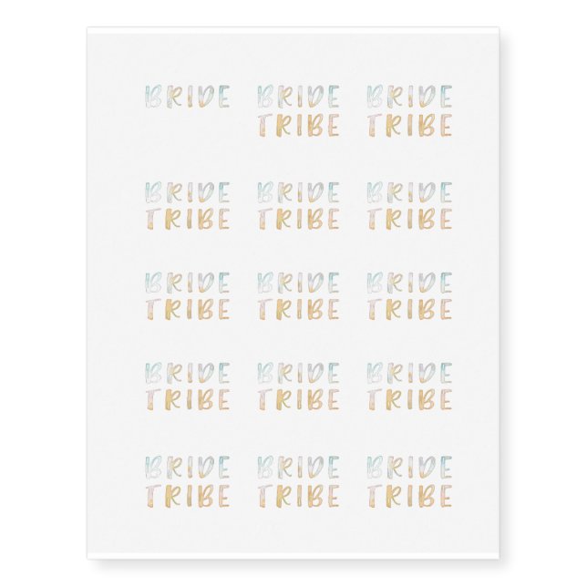 Bride Tribe Tattoos, Bachelorette Party Tattoos (Front)
