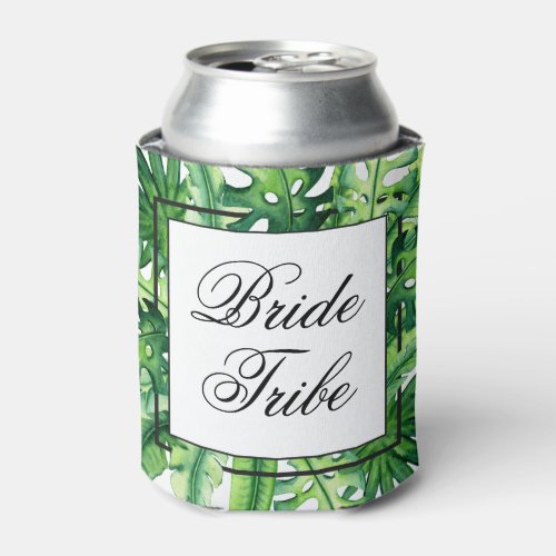 Bride Tribe  Trendy Tropical Bachelorette Party Can Cooler