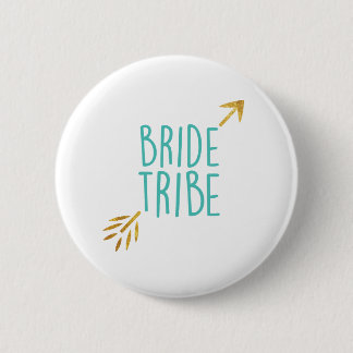 {Bride Tribe} Turquoise & Gold Button