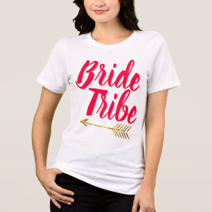 Bride Tribe Typography Calligaphy Hand Lettered Tri-Blend Shirt