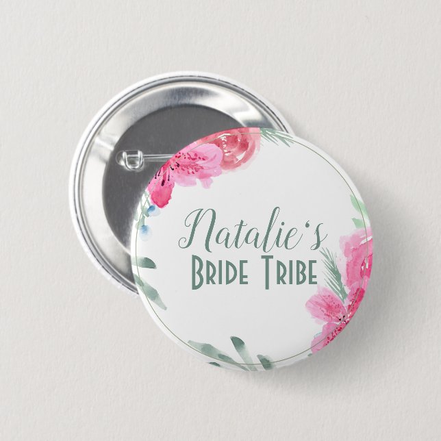 Bride Tribe Watecolor Button (Front & Back)