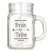 Bride Tribe wedding party favor mason jars