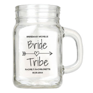 Bride Tribe wedding party favor mason jars