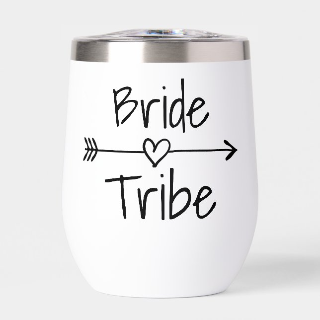 Bride Tribe wedding party favor personalized Thermal Wine Tumbler (Front)