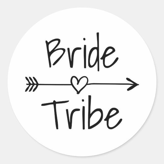 Bride Tribe wedding party favor stickers and seals (Front)