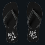 Bride Tribe White Script Flip Flops<br><div class="desc"></div>