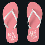 Bride Tribe White Script Flip Flops<br><div class="desc"></div>