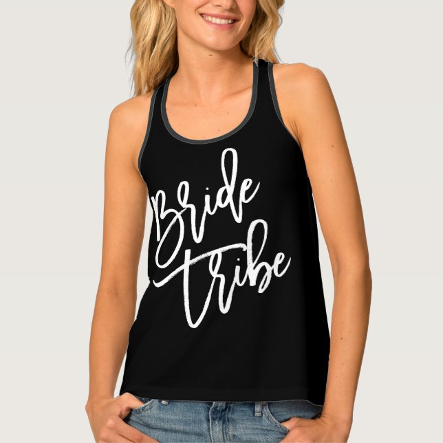 Bride Tribe White Script Tank Top (Front)