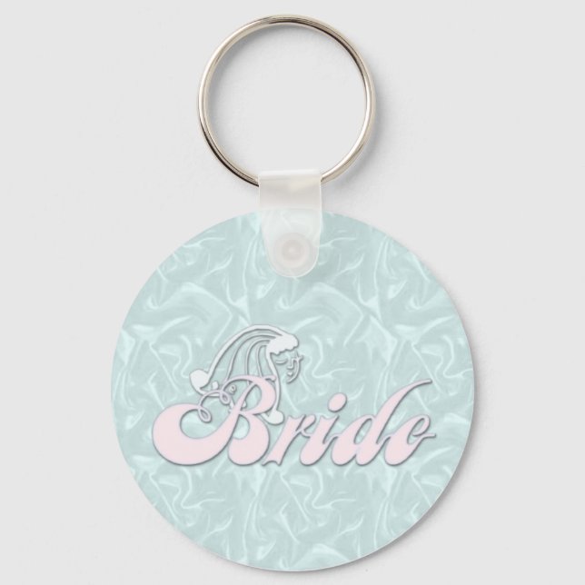 Bride Turquoise Silk Keychain (Front)