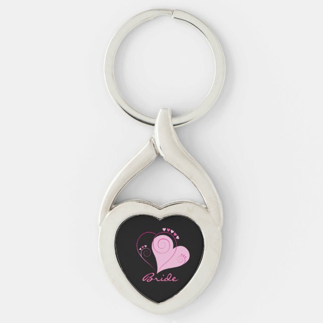 Bride Twisted Heart Keychain (Front)