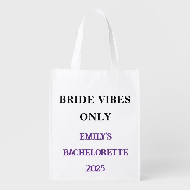 Bride Vibes Only – Custom Bachelorette Tote Bag (Front)