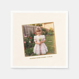 Bride Vintage Childhood Photo Bridal Shower Party Napkins
