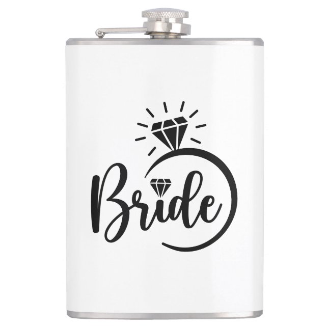 Bride Vinyl Wrapped Flask (Front)
