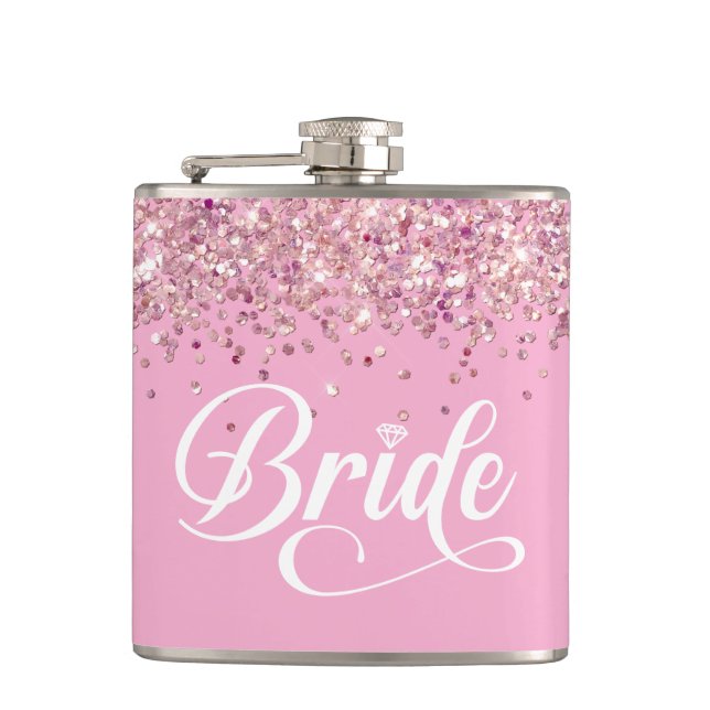Bride Vinyl Wrapped Flask (Front)