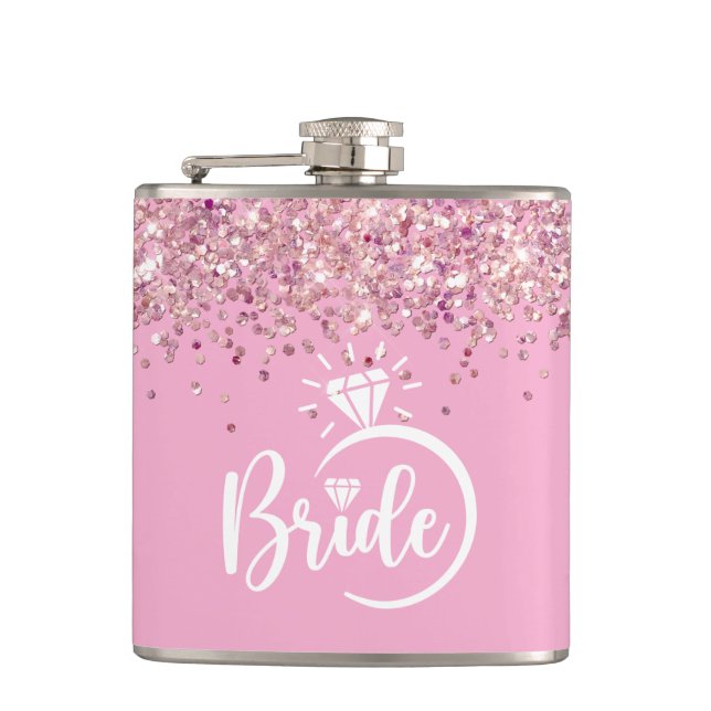 Bride Vinyl Wrapped Flask (Front)