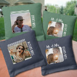 Bride vs. Groom Wedding Teams Cornhole Bags<br><div class="desc">Let your wedding guests have some fun at your outdoor reception with these cute, personalized bride vs. groom, his and hers cornhole bags! Have some fun rooting for the bride's team or groom's team with their personalized photos on the fronts of these stylish bags! Back of bags feature room for...</div>