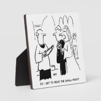 Bride Wants to Check Small Print Cartoon Plaque
