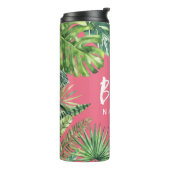 Bride watercolor tropical leaf bachelorette thermal tumbler (Rotated Left)