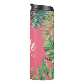 Bride watercolor tropical leaf bachelorette thermal tumbler (Rotated Right)