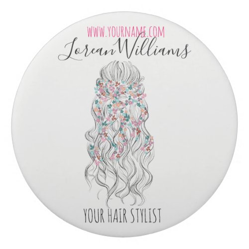 Bride Wavy hair floral wreath Hairstyling branding Eraser
