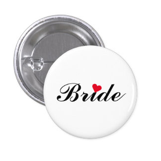 Bride Wedding Bachelorette Party Round Pin Button